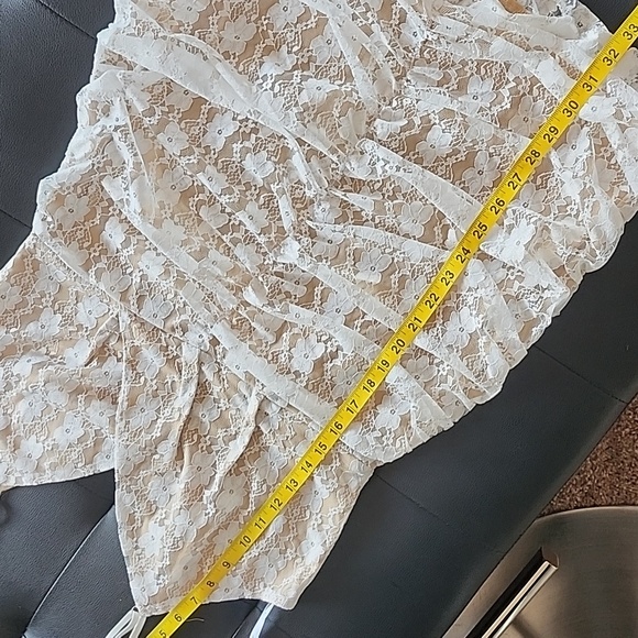 Lulus White Lace Ruched Mini dress - Picture 11 of 11